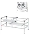 VEVOR Waschmaschinen-Untergestell, 1230x635x625 mm Podest für Waschmaschine, 267 kg Tragkraft, Waschmaschinen- & Trocknersockel mit Doppelablagen, 4 verstellbare Füße zum Anheben von Waschmaschinen