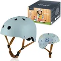 LIONELO Schutzhelm für Kinder Helmet verstellbar 50-56 cm, Kinnschutz, Intertek er Helm für Mädchen und Jungen, Größe S - Blau - Blau