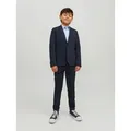 Jack & Jones Junior Anzug JPRSOLAR elastisch und pflegeleicht für besondere Anlässe (Set, 2-tlg) unifarben, modisch, slim fit, Web, Reverskragen blau 170