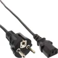 InLine® Netzkabel, Schutzkontakt gerade auf Kaltgerätestecker C13, 5m, schwarz