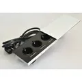 Einbausteckdose Küche Tischsteckdose Versenkbare Fach [3x240V] MB3 Silber - Silber