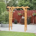 Pergola Bamberg ohne Pflanzkästen, LxBxH: 200 cm x 51 cm x 208 cm, Kiefer, honigbraun