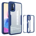 betterfon 360 Grad Hülle Kompatibel mit Xiaomi Redmi Note 10 5G | Handyhülle mit eingebautem Displayschutz für Redmi Note 10 5G | Blau