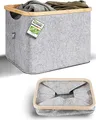 HENNEZ Aufbewahrungskorb 40l kompatibler Korb für IKEA KALLAX Regal Box - Korb zur Holz Aufbewahrung klein grau - Aufbewahrungsbox Regalkorb Filz Aufbewahrung - Kiste Stoffkorb faltbar Wäschekorb