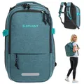 Rucksack Handgepäck klein Flugzeug Reiserucksack Damen Herren Laptoprucksack Ryanair 40x25x20 cm Travel Elephant Fly small 13124 Petrol +Koffergurt - Grün