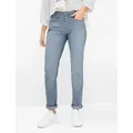 Brax Damen Five-Pocket-Hose Style MARY USED LIGHT GREY, denim hellgrau, Gr. 48K