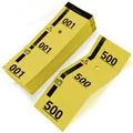 500 Garderobenmarken aus widerstandsfähigem Papier 160g - Nummeriert von 1 bis 500, Perforiert und in DREI Teile Trennbar - Ideal für Empfänge, Galas, Tombolas, Reinigungen - 5x14 cm - Gelb
