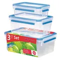 EMSA (Groupe SEB Deutschland GmbH) EMSA Clip & Close Frischhaltedosen 3-teiliges Set, Platzsparend ineinander stapelbar, Set besteht aus: 1 x 1 Liter, 1 x 2,2 Liter, 1 x 3,7 Liter Dosen 508567