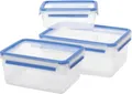 Emsa Frischhaltedosen-Set 3-teilig | Clip & Close | 1,0/2,3/3,7 L | BPA-frei | mikrowellengeeignet