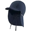 Sterntaler® Schirmmütze 50+ Schirmmütze mit Nackenschutz uni (1-St) Kinderhut aus UV-Popeline mit Bindeband und UV-Schutz 50+ grün 43 cm