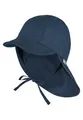 Sterntaler Schirmmütze Nacken - Unisex Baby- und Kinder Mütze mit Nackenschutz und einsteckbaren Ohrenklappen - UV-Schutz 50+ Sommermütze zum Binden - Popeline (Bio) Kopfbedeckung - marine, Größe 43