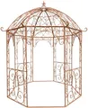 CLP Rosenpavillon aus Eisen Leila, Gartenpavillon im Jugendstil nostalgisch, Rankhilfe pulverbeschichtet für Kletterpflanzen und Rosen, Farbe:antik braun