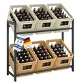 STEELSØN Macondo Getränkekistenregal für 6 Kisten – stabiles & platzsparendes Getränkeregal – verstellbares Kistenregal Schwarz Metall – Kastenständer für Getränkekisten & Obst – Bierkisten Regal