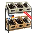 STEELSØN Flaschenregal Macondo aus Metall, Getränkekistenregal schwarz, für 6 Kisten, auch verfügbar für 4 Kisten & mit Ablage