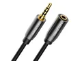 deleyCON deleyCON 1m Headset Kopfhörer Verlängerung AUX 3,5mm Klinke CTIA 4 Headset