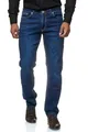 JEEL Herren-Jeans - Regular-Fit Straight-Cut - Stretch - Jeans-Hose Basic Washed 01-Navy 34W / 38L