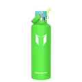 Super Sparrow Edelstahl Trinkflasche Kinder - 18/10 Ultraleicht Thermobecher - 1L - Standardmund Stroh-Deckel - BPA-Frei Thermoskanne, Thermosflasche für Sport, Travel, Schule, Outdoor, Büro