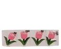Decoris season decorations Tischtuchklammer, Tischdeckenbeschwerer Tulpe 6x5x3cm Keramik 4er Set Rosa / Grün
