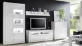 Möbel Akut Wohnwand Wohnwand 4 Carat Anbauwand Wohnzimmer weiß Hochglanz, (4-St)