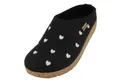 Haflinger Grizzly Cuoricino Filzclog aus reinem Wollfilz Unisex Herzmotiv Hausschuh