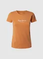 T-Shirt "NEW VIRGINIA", mit Logo-Print, Gr. L, washed orange