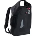 QBag Rucksack 15L Wasserdicht Schwarz, Rollverschluss, Reflektoren - Orange