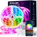 VKH LED Strip 15m, LED Streifen Bluetooth RGB LED Band 15m Selbstklebend mit Fernbedienung und APP, Led Lichterkette Leds für Zimmer Gaming Party