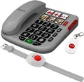 NEU Senioren Notruf Festnetztelefon SOS Taster Armband für Notfall Hilfe Schutz