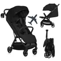 Kinderwagen Julie Air bis 22 kg Schwenkräder 360° Federung Einhand-Faltmechanismus - Schwarz