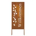 Rustikales Metall-Willkommensschild, Handgefertigte Gartendeko Stahl (100x40 cm)