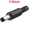 DC Strom-Stecker für Netzteile zum Löten Lötversion 2,1mm x 5,5mm 14mm Schaft