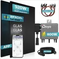 SUNNIVA® 920W Balkonkraftwerk BIFAZIAL FULLBLACK komplett Steckdose DEYE800W Wechselrichter, PV Solaranlage, 5m Kabel, Bluetooth WIFI