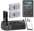 ayex Batteriegriff Passend für Nikon D5500 D5600 mit IR-Fernauslöser wie MB-D5500 + 2 x EN-EL14 Akku + USB Dual Ladegerät