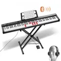 VEVOR Digitales Klavier mit 88 Tasten, halbgewichtete Tasten, Klavierset mit verstellbarem Ständer, integrierten Lautsprechern, Sustain-Pedal, Kopfh