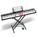 VEVOR Digitales Klavier mit 88 Tasten, halbgewichtete Tasten, Klavierset mit verstellbarem Ständer, integrierten Lautsprechern, Sustain-Pedal, Kopfhörern, Bluetooth, MIDI, USB für Anfänger