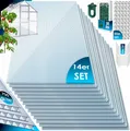 KESSER® 14x Hohlkammerstegplatten Doppelstegplatten aus Polycarbonat, Stärke 4mm