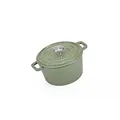 Berndes Serviertopf B.iron 0,75L mit Deckel - 14 cm - Gusseisen mit Emaillebeschichtung - Kochtopf zum Schmoren und Braten - Induktionsgeeignet - für alle Herdarten - Grün