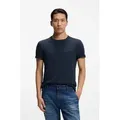 BOSS ORANGE T-Shirt Tegood Rundhalsausschnitt, Regular Fit, Logoschriftzug blau M (48)