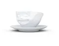 FIFTYEIGHT TV Tasse Kaffeetasse 47 Lachend mit Untertasse weiß Porzellan