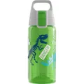 Sigg - Trinkflasche Kinder - Viva One Jurassica - Für Kohlensäurehaltige Getränke Geeignet - Auslaufsicher - Spülmaschinenfest - BPA-frei - Sport & Schule - Grün mit Dinosaurier - 0,5L