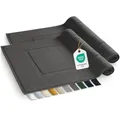 Blumtal Badvorleger Terry - Badezimmerteppich 100% Baumwolle in 50x80 cm - Oeko-Tex zertifizierter Badteppich & Duschvorleger - Badezimmer Teppich und Badvorleger/Bath Mat im Set 2 teilig in Anthrazit