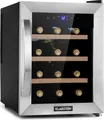 Klarstein Weinkühlschrank, Getränkekühlschrank Schmal, 1 Zone Kühlschrank mit Glastür, Outdoor GetränkekühlschränkeFreistehend, Weinkühlschrank Klein, Kühlschrank mit UV-Schutz, 11-18°C, 12 Flaschen
