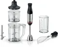BOSCH Stabmixer ErgoMaster Serie 6 MSM6M652, Zerkleinerer, Mixer, Schneebesen, Edelst., 1000 W, Mixbecher, Metallkuplung, Luftkühlung, 10 Jahre Motorgarantie