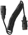 ProPlus 2259 343509 Spiralkabel 3 Meter mit 2X Steckern männlich 7-poliges Verbindungskabel, schwarz