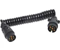 ProPlus 3m Anhängerkabel Spiralkabel 7-polig - Flexibles Verlängerungskabel Anhänger-Adapter 7-Polig, 300 cm, Spiralkabel