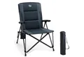 TIMBER RIDGE Campingstuhl Faltbar Breiter Sitz 55cm Leicht Klappstuhl 150kg Belastbar (1 St), 55×48×102cm, schwarz