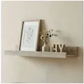 Levandeo® Bilderleiste, Bilderleiste Eiche Gekälkt L70cm MDF Holz Wandregal Schmal Wanddeko 70 cm