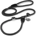 Lionto Retrieverleine, Sicher, Stylisch & Vegan, Mit Zugbegrenzung & Stopper Für Sanftes Hundetraining, 170 Cm, Schwarz