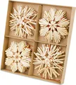 BEESI Christbaumschmuck 16x Strohsterne Set Ø 10cm I Christbaumschmuck Retro I Baumschmuck (16-tlg), I Weihnachtsbaumschmuck Strohsterne Retro