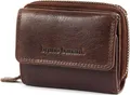 bruno banani Leder Geldbörse Lavato Wallet Zip With Flap Brown braun